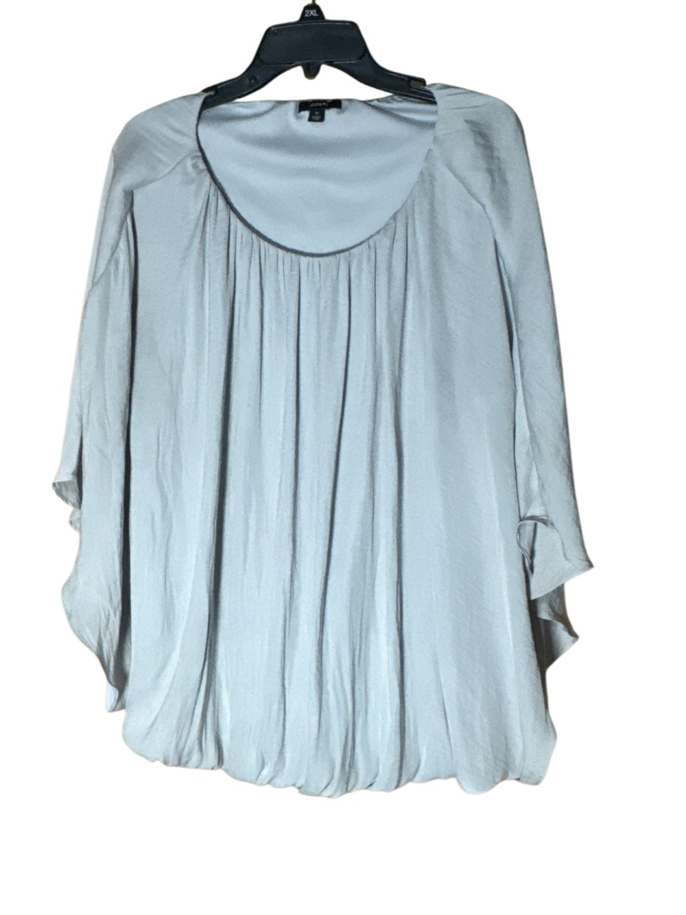 Alfani Light Gray Grey Pleated Scoop Neck Women's Top - Size 3X